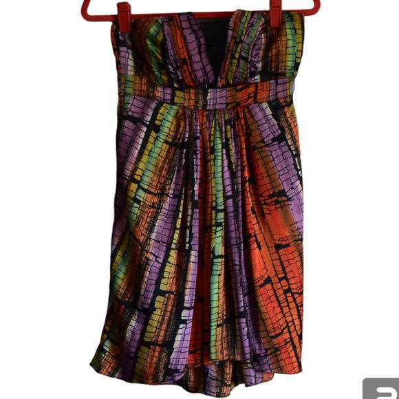 BCBGeneration Strapless Multi Colored Reptile Print Cocktail Midi Dress.… - Picture 1 of 5